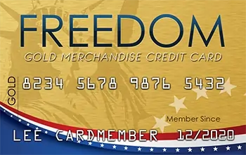 freedom gold merchandise credit card